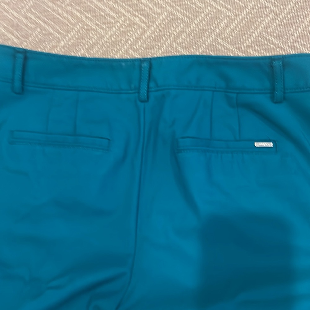 White House Black Market Pants Teal Size 10R Side Zipper Front Pockets - Picture 4 of 6
